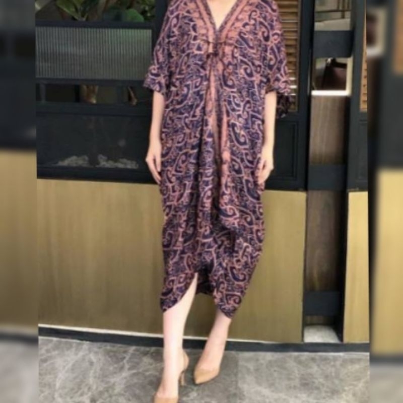 Ied Kaftan Mega Mendung Khas Cirebon | Kaftan Viscose Batik Cirebon | Kaftan Mega Mendung