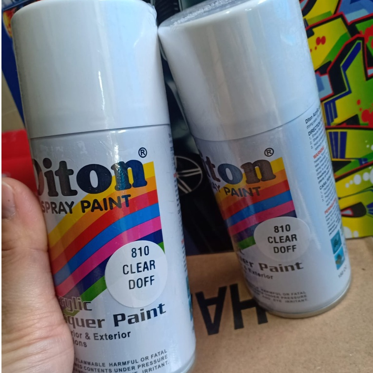 DITON Spray Paint Acrylic Pilox Cat Semprot Diton Clear Doff / Clear Dop / Pernis Tidak Mengkilap (810) 150cc/Kecil