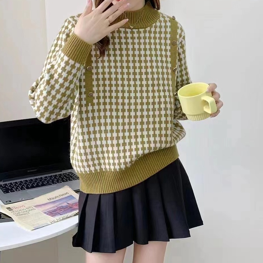 Kemala Sweater Kancing Knit Style - Korean Sweater Rajut - Atasan Wanita Import TM (37030)