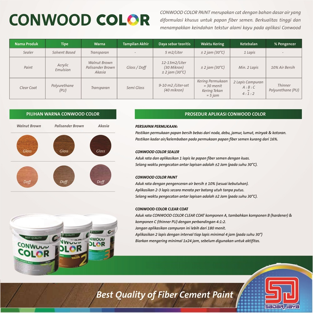 Conwood Sealer 1 Liter Cat Dasar Lisplang Fiber Cement Papan Silikat GRC Plavon Partisi