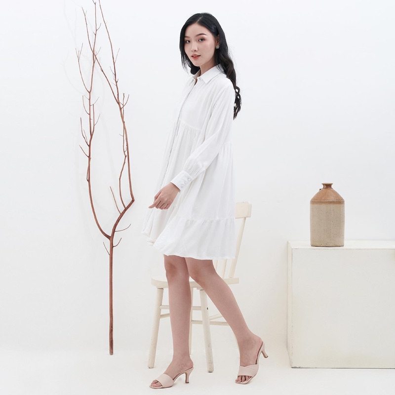 Garden Dress - Pearl White - Dress Rayon Twill