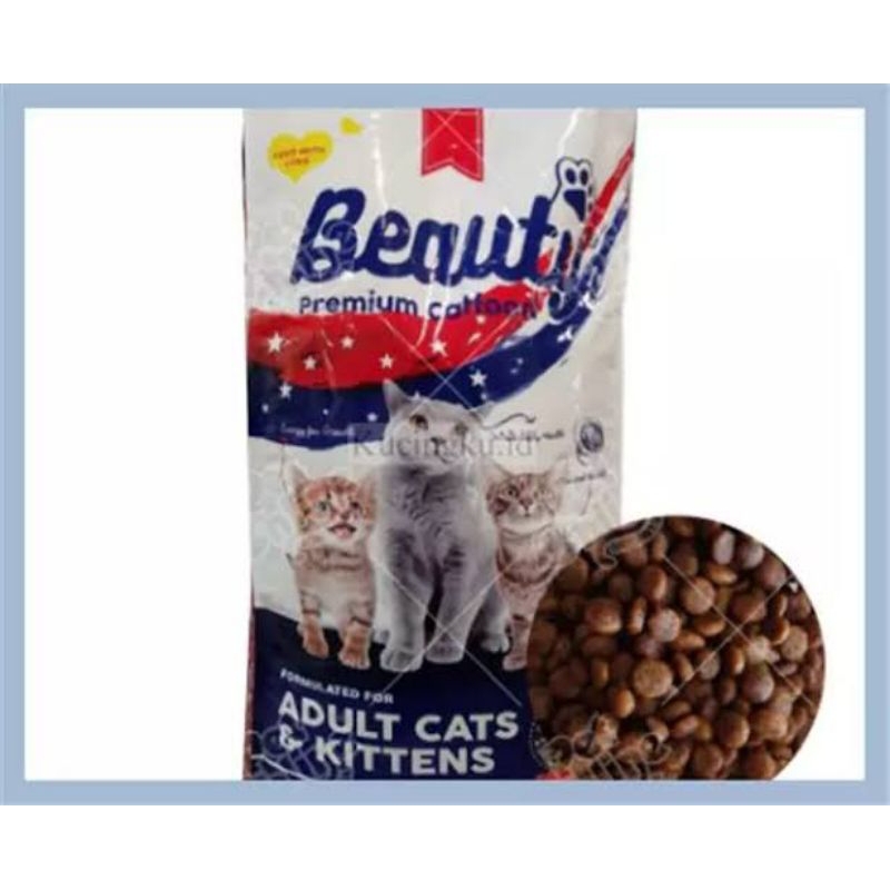 Grab-Gojek Makanan Kucing Beauty All stages Repack Paket 10Kg-Pakan Kucing Adult&amp;Kitten