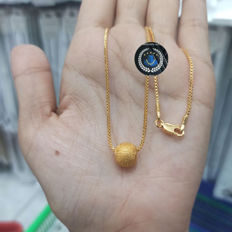 KALUNG WANITA SJ PLUS LIONTIN BOLA BOLA