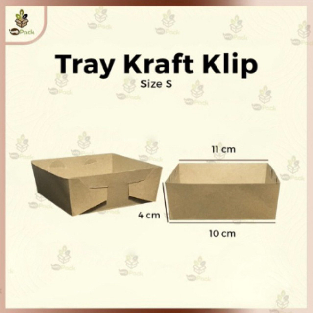 

Paper Food Tray Nampan Kertas Model Selip Klip bahan Eco Kraft