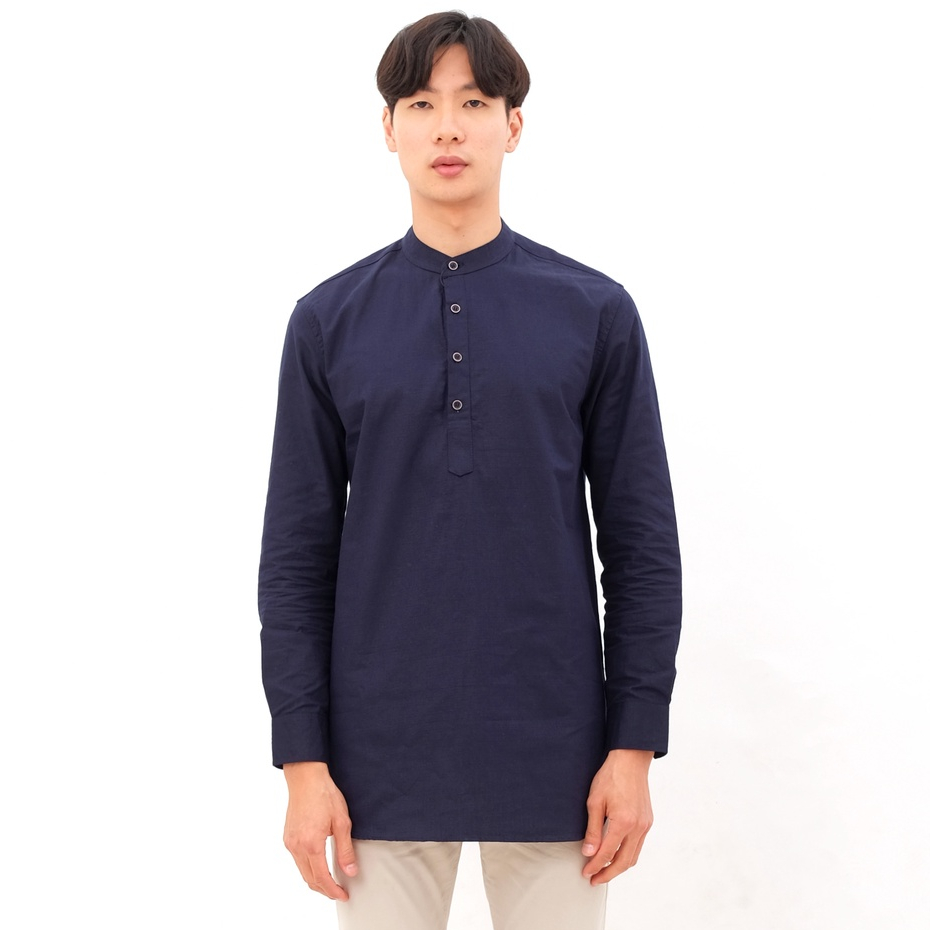 SANVANINA F-02C Long Kurta Sultan Navy | Baju Kurta Sultan Lengan Panjang