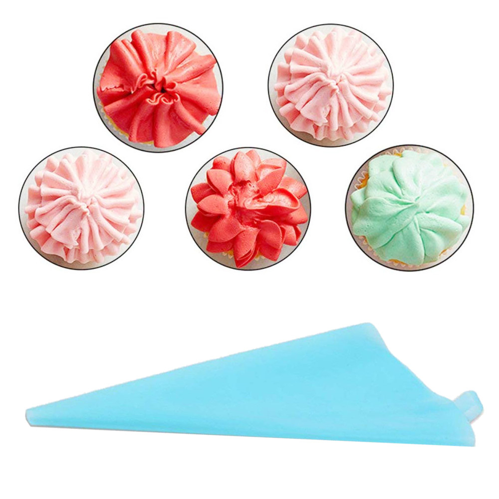 Piping Bag Silikon Set 50 In 1 Pink/Blue Cake Piping Bag Decorating Cookie/Alat Penghias Cake Dekorasi Kue Cake Decoration