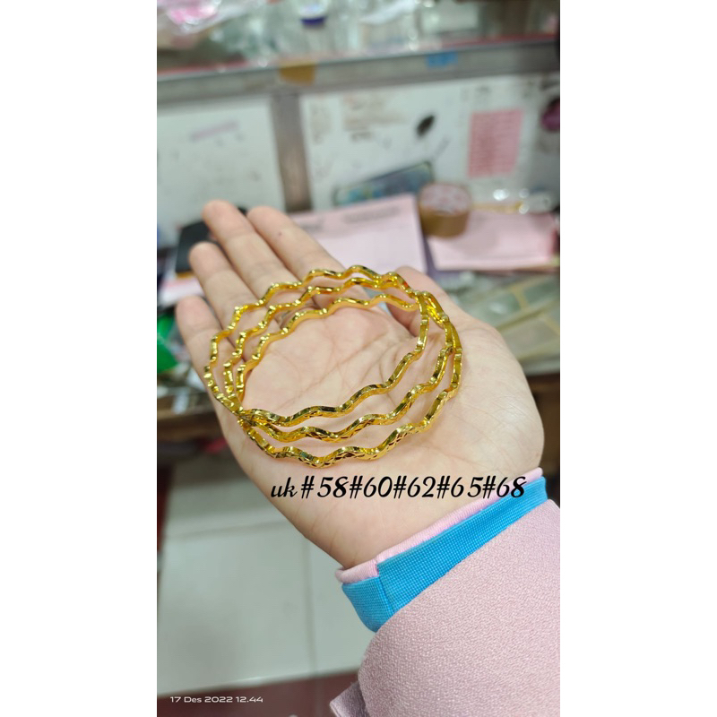 Gelang keroncong set 3 / warna 24k