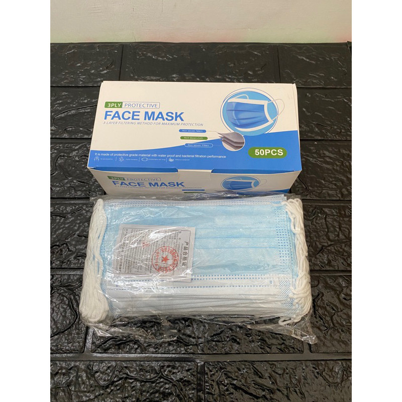 Masker Murah Earloop Biru Altor 3ply isi 50pcs/box