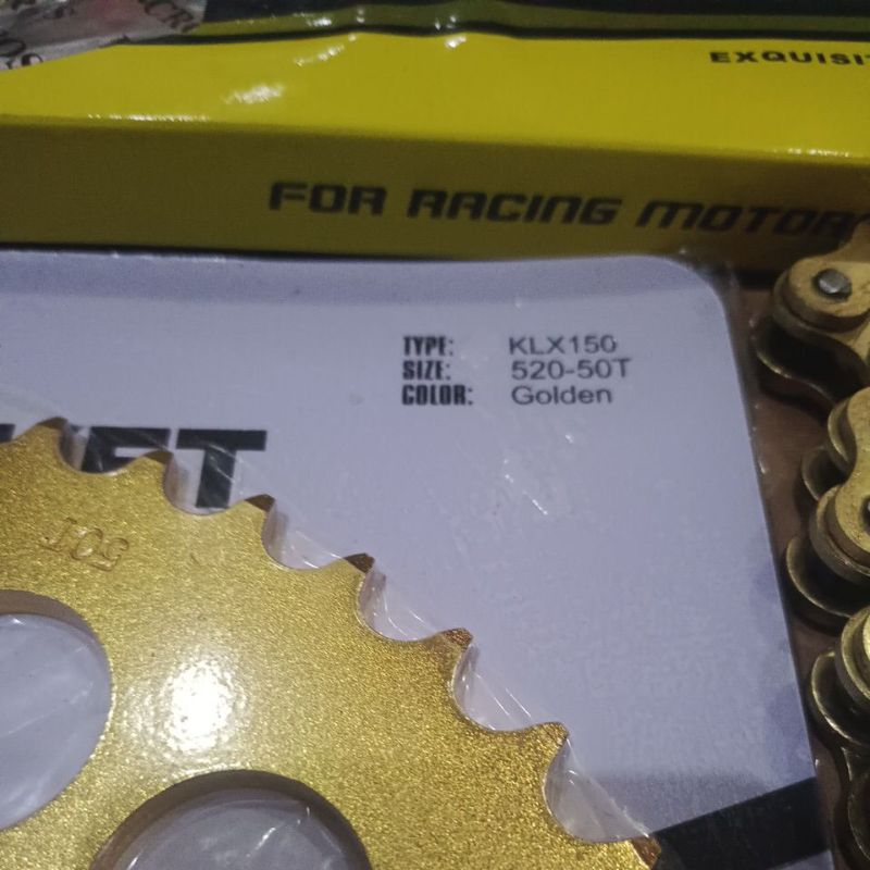 GEAR SET 520 KLX 150 DEPAN BELAKANG PLUS RANTAI