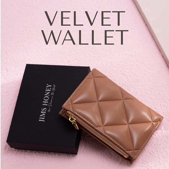 JIMS Honey - VELVET WALLET - Dompet Lipat Wanita Slot Kartu Tipis - Free Exclusive Box
