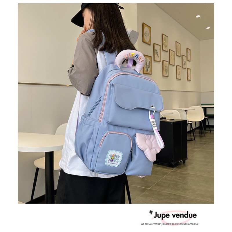 Tas Ransel Wanita Backpack Korea Import 46 + GANTUNGAN KUNCI