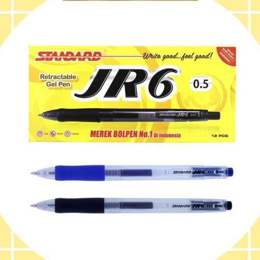 

3 pcs / Standard Pen JR6 0.5 Pulpen Gel Cetrekan ( Pulpen, Pena, Ballpoint ) Pulpen Cetekan