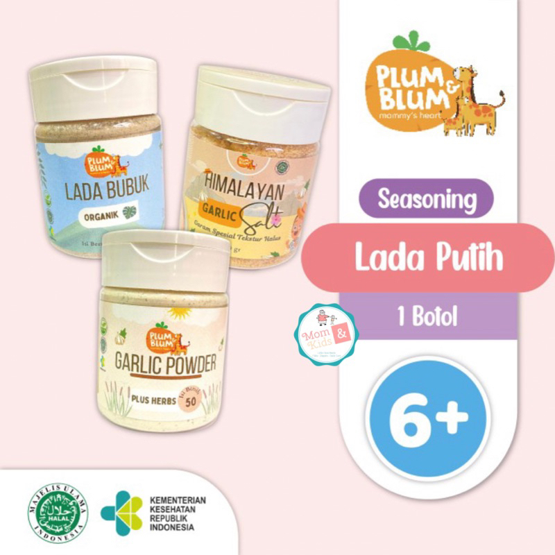 Plum &amp; Blum Lada Putih Himalayan Salt Garlic Powder | Bumbu Dapur MPASI Bayi 50gr