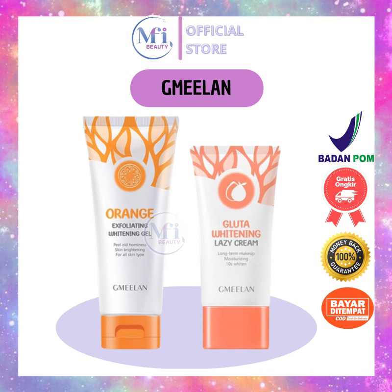 MFI - GMEELAN ORANGE EXFOLIATING WHITENING GEL | GLUTA WHITENING LAZY CREAM BPOM