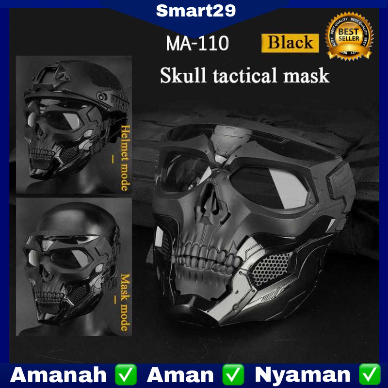 [Smart29] - Masker Helm WoSport Topeng Kopaska Perlengkapan Motor Airsoft Gun Full Face Skull - MA-1