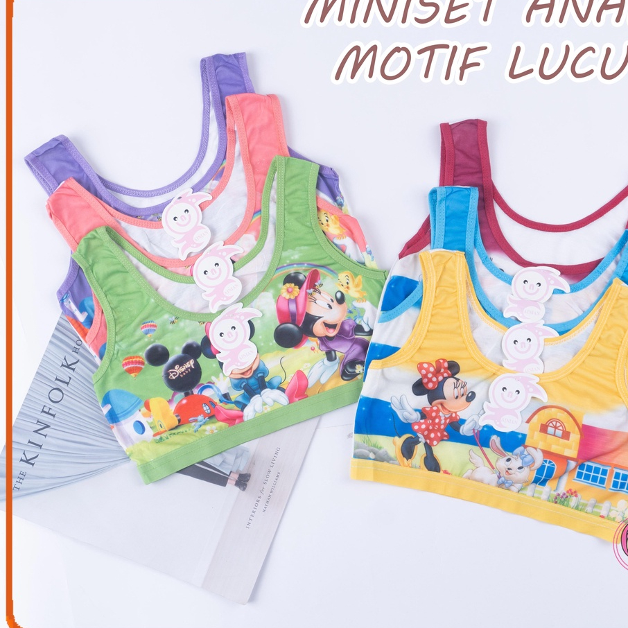 VS - Miniset Anak Perempuan Motif Kartun Bahan Katun Import / Miniset Untuk Anak Perempuan Mickey Mouse Ainian