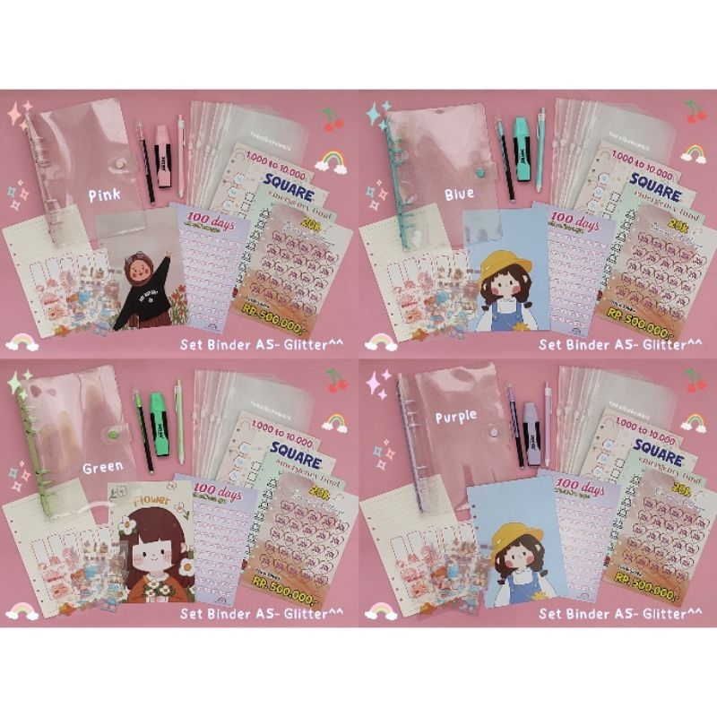 

SET BINDER A5 - GLITTER