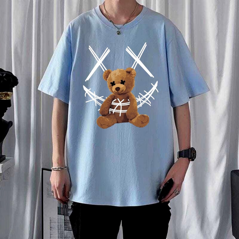 BAJU KAOS OVERSIZE BEAR DISTRO LENGAN PENDEK PRIA ATASAN COWOK FASHION