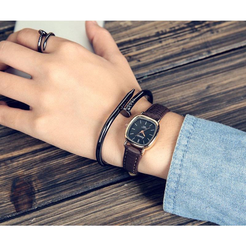 Jam Tangan Wanita / Pria Couple Polos Casual DIAL SEGI Fashion Analog Quartz Simple Strap Kulit Pu Leather