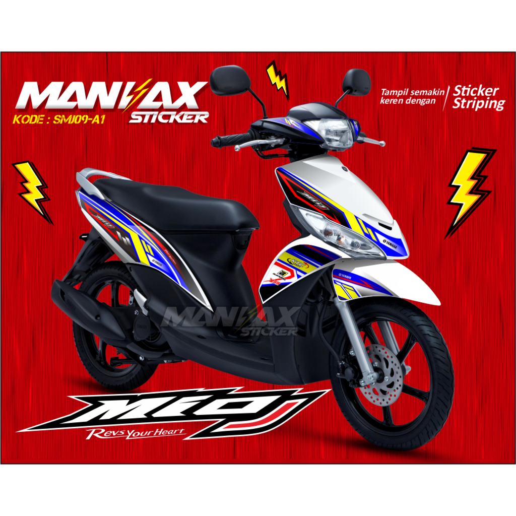 Stiker Striping MIO J / MIO J Teen Thailook // Striping Decal Mio J Variasi Lis Body // Stiker Motor