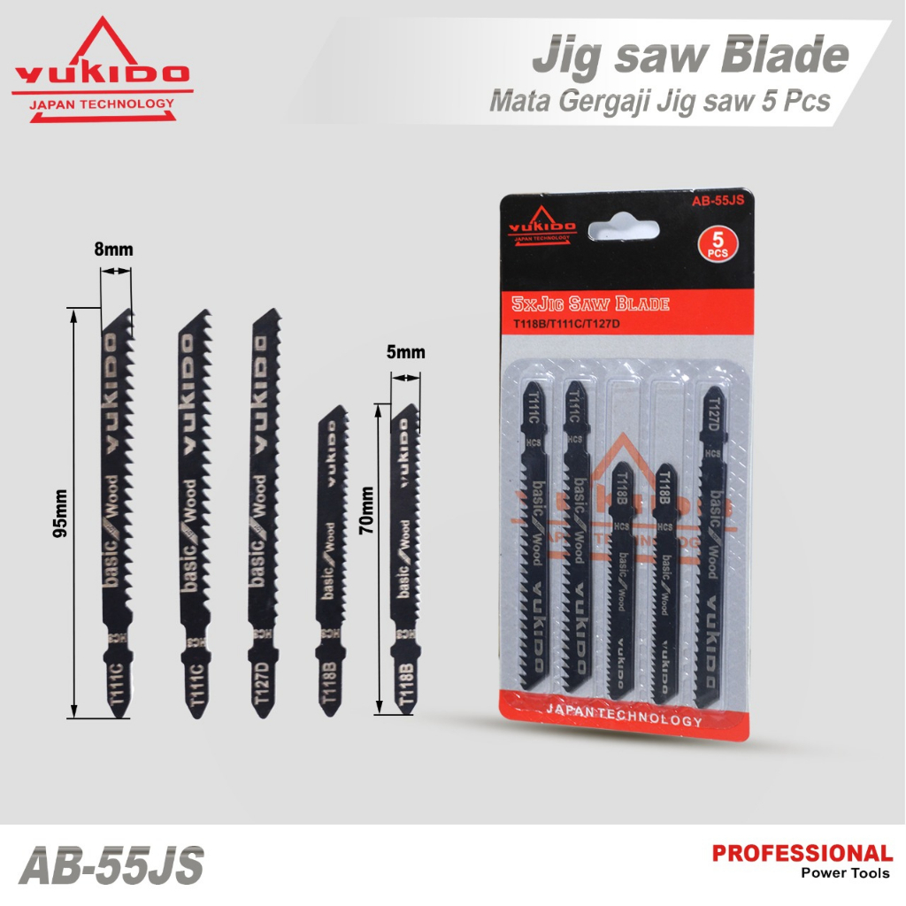 Mata Jig Saw Mata Gergaji 13cm Jigsaw Kayu Panjang Hcs Reciprocating Blade Speed YUKIDO