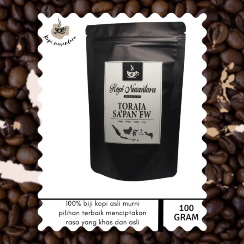 

kopi Toraja sa'pan fw 100% bubuk biji kopi asli murni 100gram
