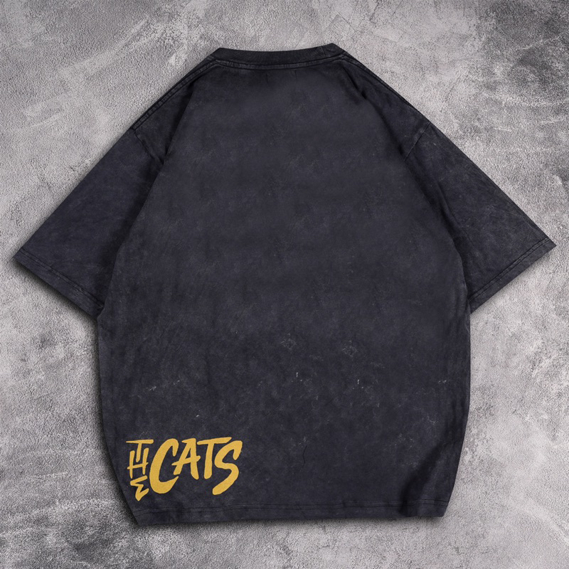 [N01113] T-shirt Oversized Distro Wash Motif THE CATS