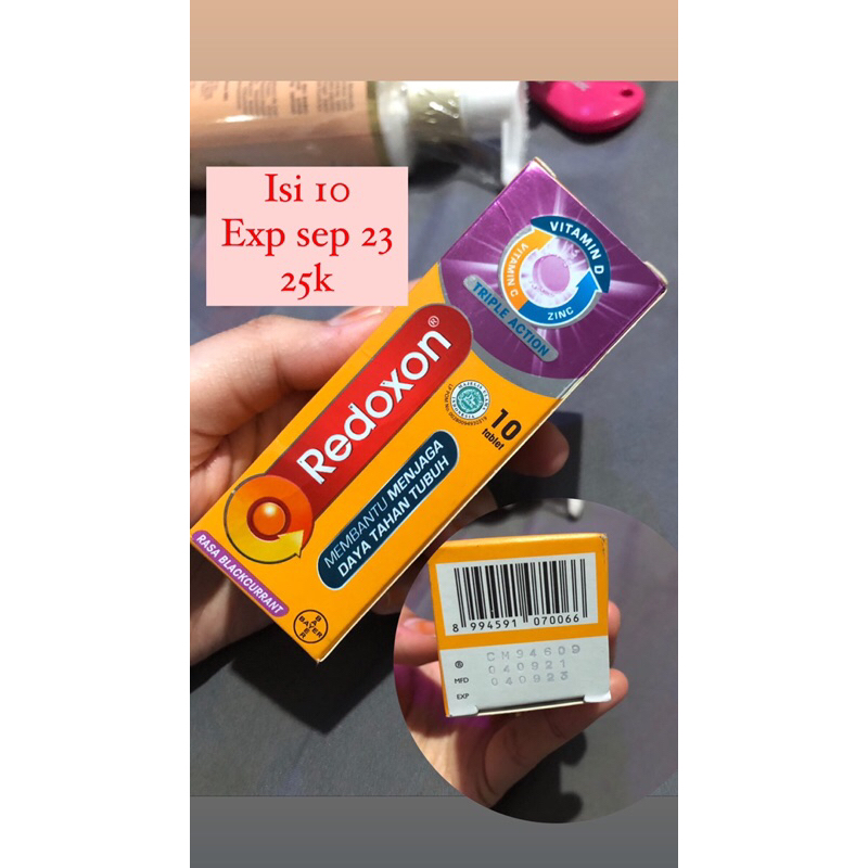 Redoxon isi 10 / 15 Tablet Tripleaction Jeruk Blackcurrant