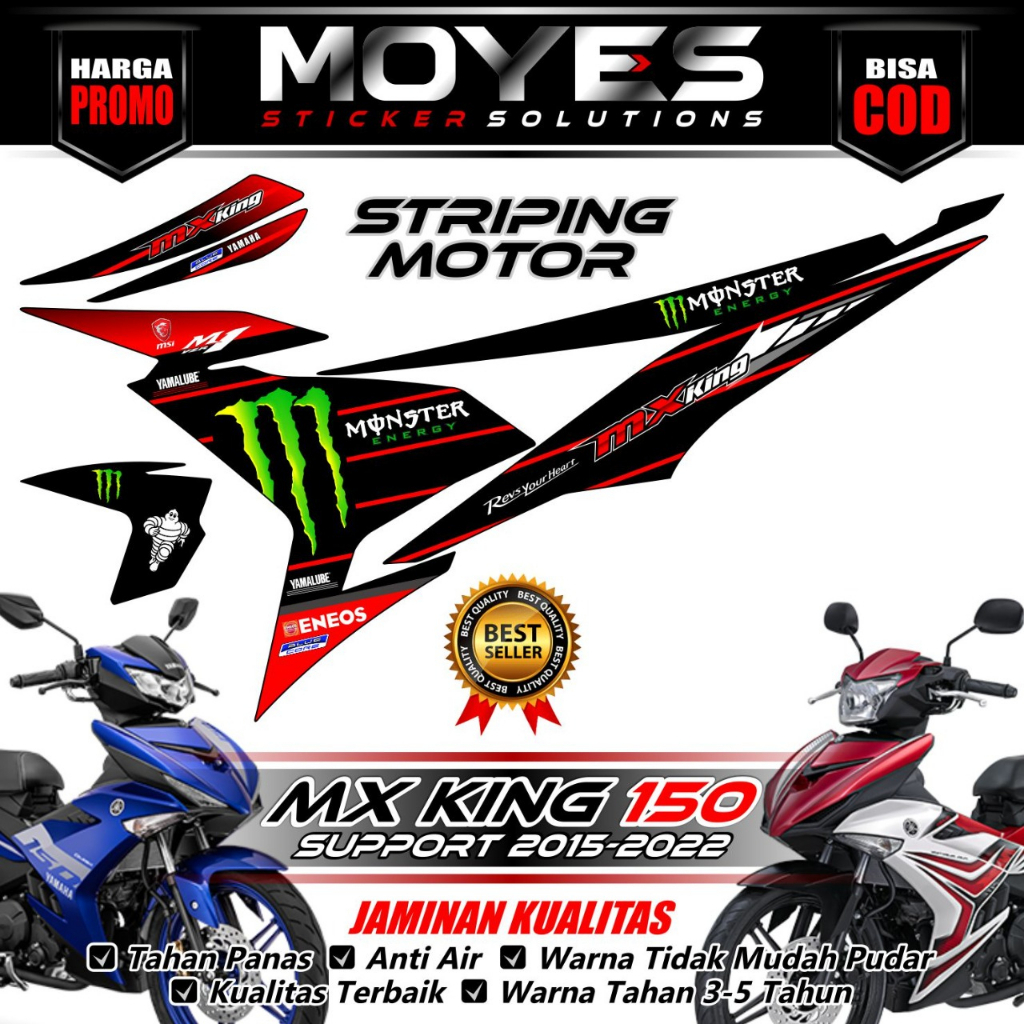 Striping Motor Mx king 150 2015-2022 - Stiker Striping MX KING 150