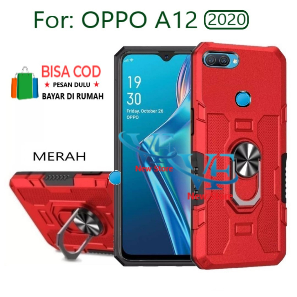 CASING OPPO A12 (2020)-HARD CASE STANDING  ROBOT  HIT EYE RING--SOFT CASE STANDING ROBOT  OPPO A12 (
