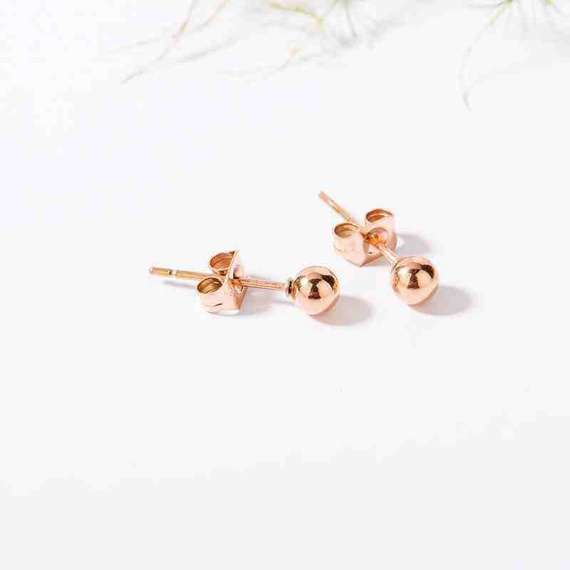 Anting Titanium Bola Gold Tusuk Sederhana Simple Fashion Style