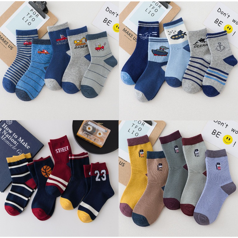 Kaos Kaki Anak Laki Laki Import Model Transportasi / Kids Toddler Socks