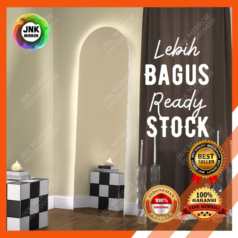 cermin tempel lampu led dinding tembok