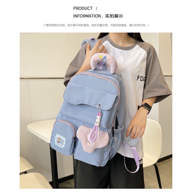 Tas Ransel Wanita Backpack Korea Import 46 + GANTUNGAN KUNCI