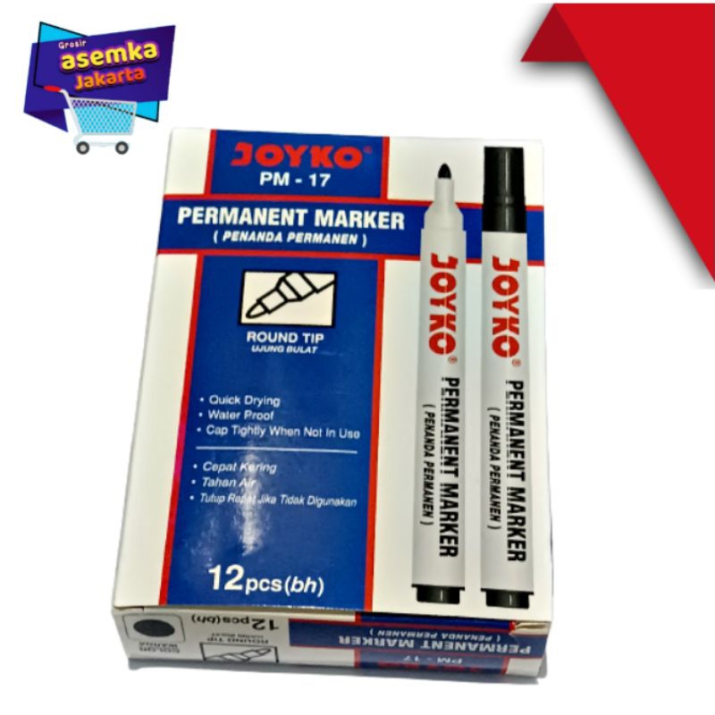 Spidol Joyko Permanent Marker isi 12pcs