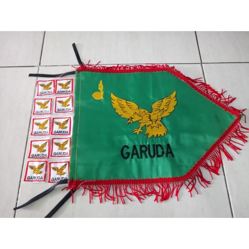 Bendera &amp; Tanda Regu Bordir per set (1 bendera + 10 tanda regu)