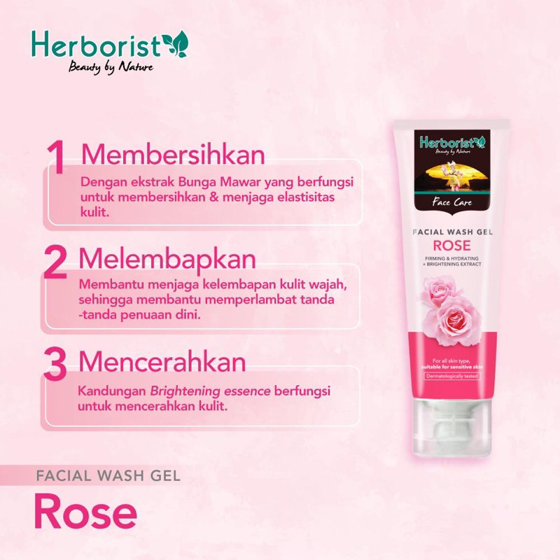 Herborist Face Care Facial Wash Gel - Rose