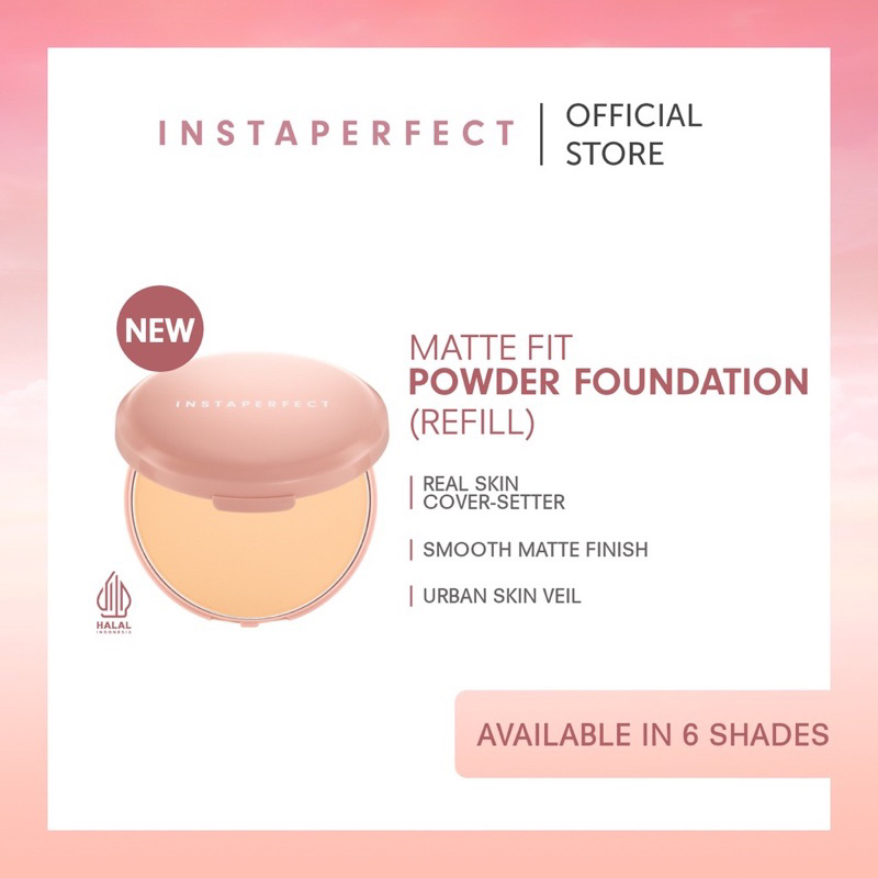 [NEW] Wardah Instaperfect Refill Matte Fit Powder Foundation 13 g - Refill Bedak (Real Skin Cover Se