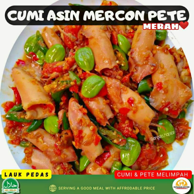 

MENU FAMILY..!! "CUMI ASIN MERCON MERAH + PETE" LAUK JUMBO LEBIH PUAS