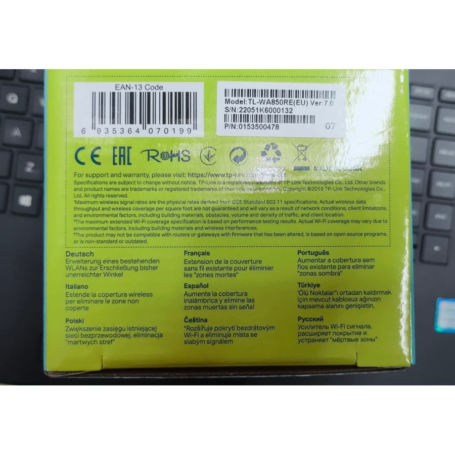 TP-Link TL-WA850RE Penguat Signal TPLINK 850RE Wifi Extender/ Repeater garansi resmi