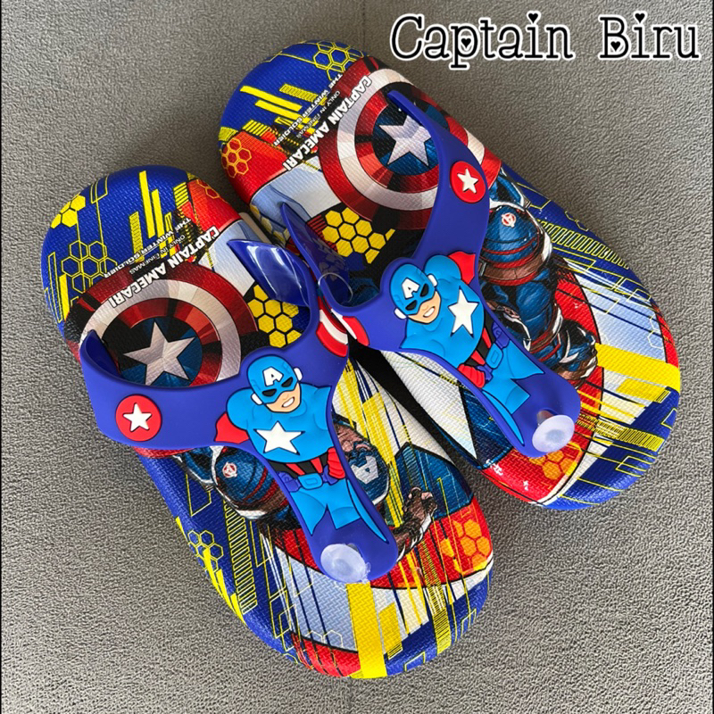 SANDAL SLOP ANAK IMPORT KARET CAPTAIN AMERICA