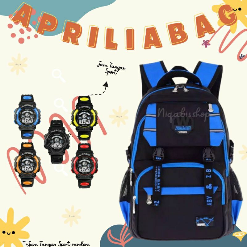 NIQABIS TAS RANSEL ANAK APRILIA TAS SEKOLAH ANAK PG PUD TK SD SMP CEWEK COWOK BACKPACK ANAK MURAH