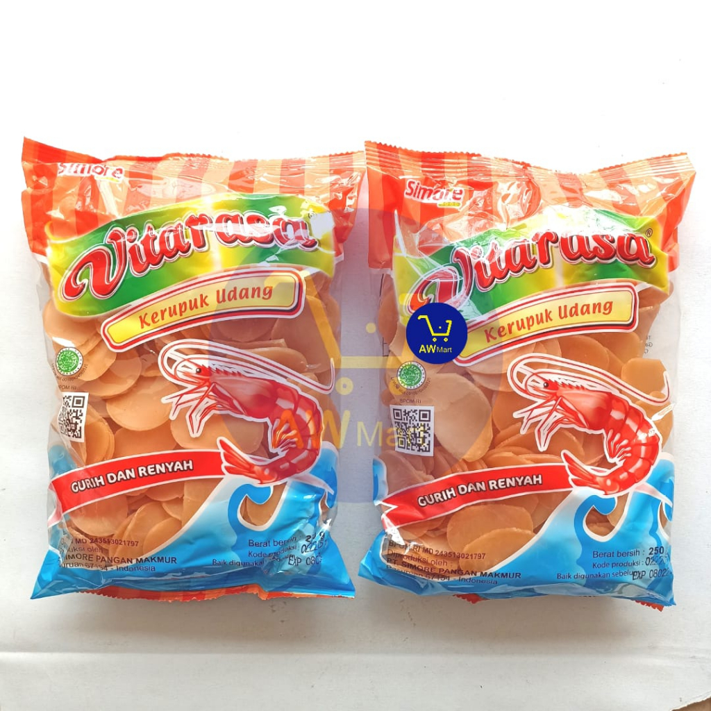 KERUPUK UDANG VITARASA 250GRAM - KERUPUK UDANG GURIH DAN RENYAH