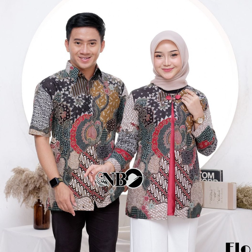 Batik Couple Modern Atasan Blouse Batik Kerja Kantor Wanita