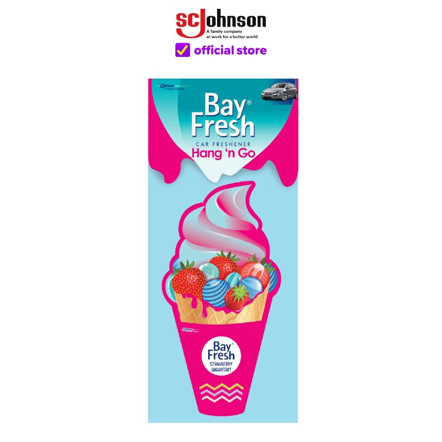 Bay fresh Hang N Go Pengharum Mobil gantung Strawberry Bubblegum