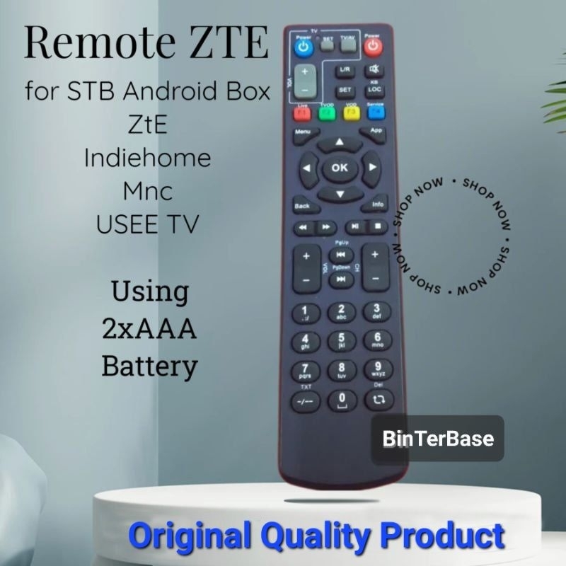 Remot STB MNC Indiehome ZTE Dens TV Android remote TV BOX ZTE ZXV10 B860H B870H B700v5 Kw Ori pabrik