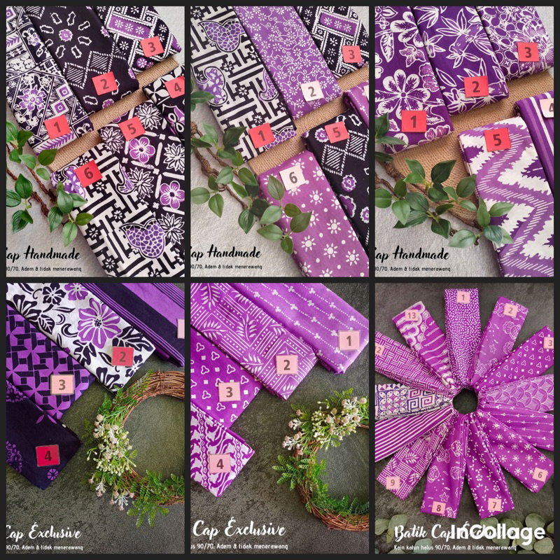 KAIN BATIK CAP HALUS WARNA UNGU PURPLE LILAC PASTEL GRADE A