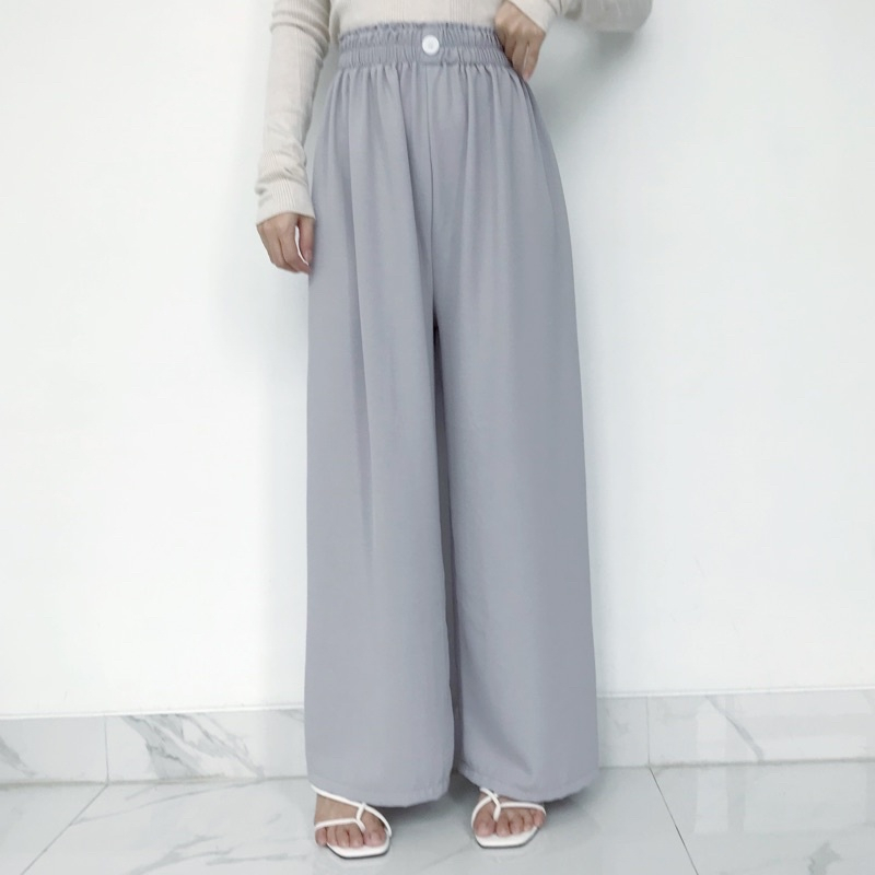 MakeGrosir - KULOT PANTS BUTTON / CRINKLE AIRFLOW LOOSE PANTS / CELANA KULOT HIGHWAIST / KULOT WANITA