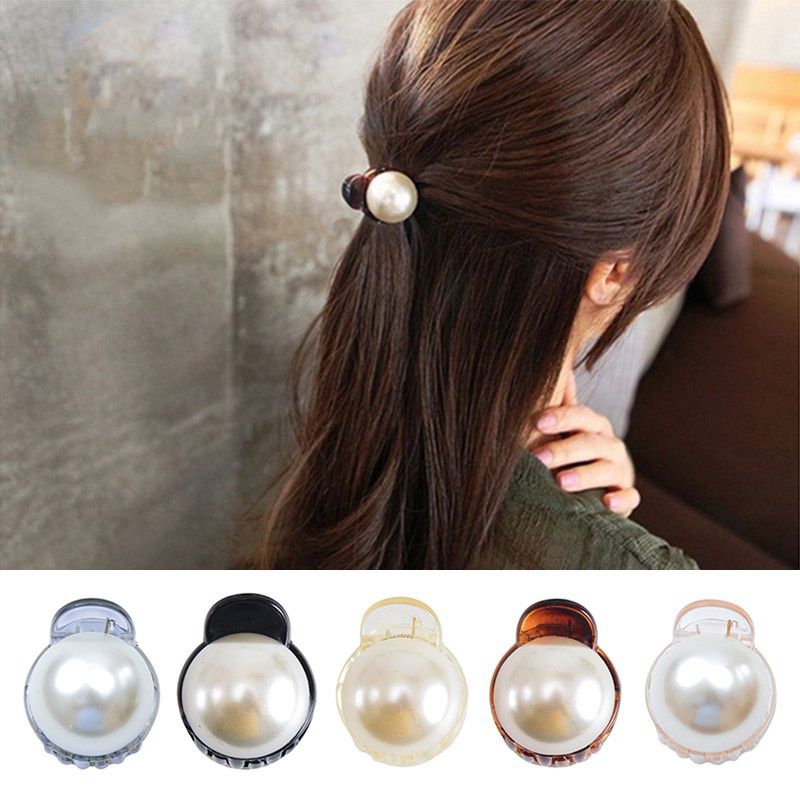 Jepit Rambut Korea Pearl Aksen Mutiara 3cm Aksesoris Rambut Wanita Hair Claw Clips