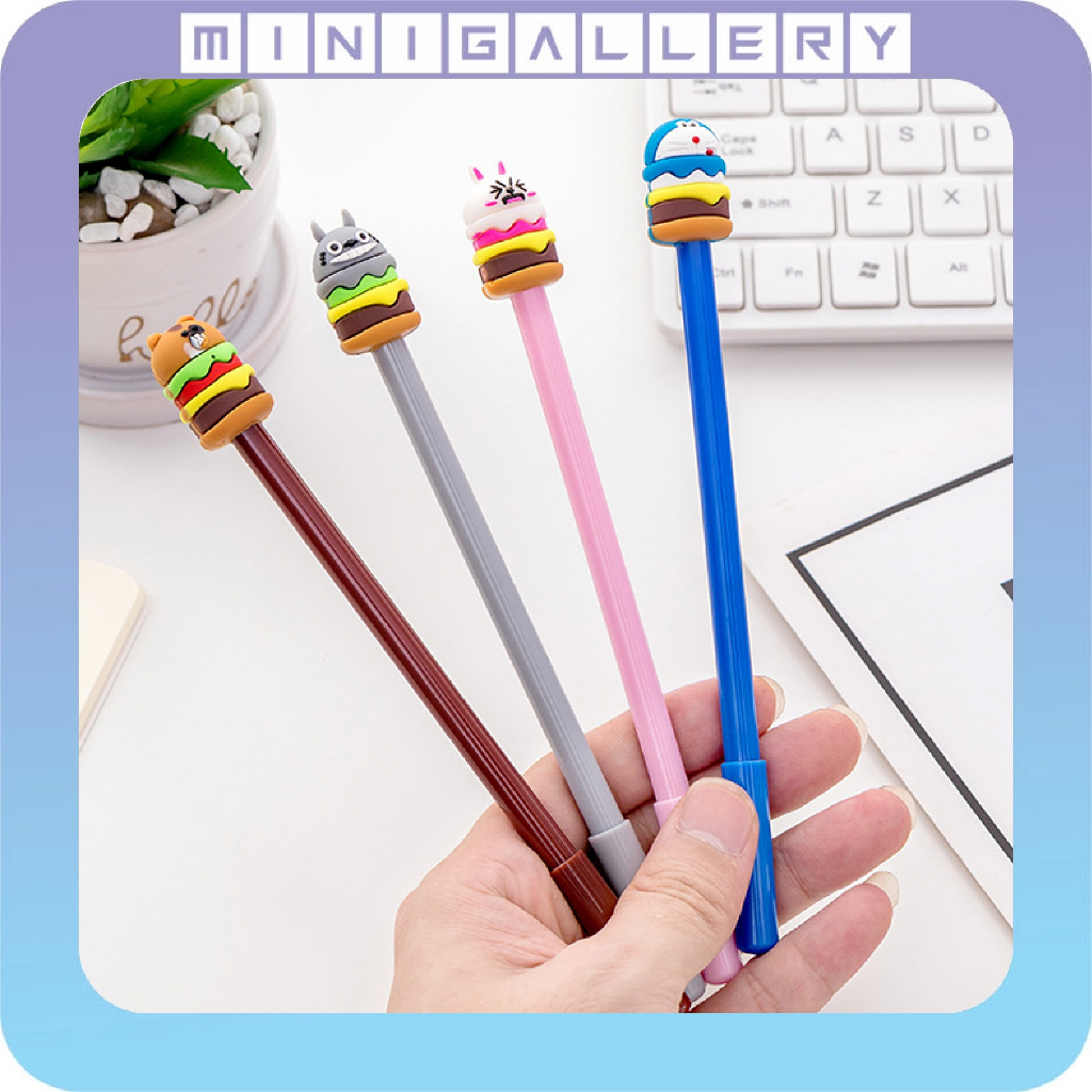 Pena Hamburger Cartoon Pulpen Burger Unik Pen Burger Kartun Line Stationary Alat Tulis 442